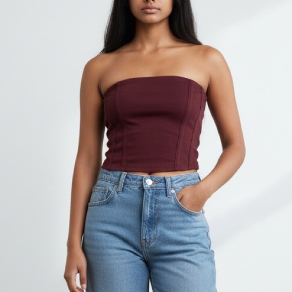 Lucky Brand Burgundy Crop Top
